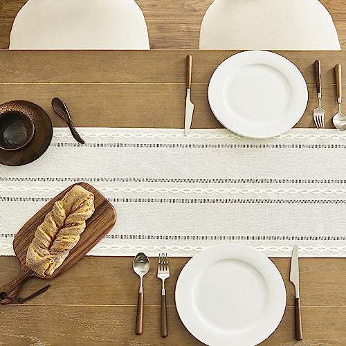 Rustic-Linen-Table-Runner-Boho-Farmhouse-Small-Table-Runners-36-Inches-Long-for-Kitchen-Dining-Room-Party-Bedroom-Dresser-Decor-Ivory-13×36-Inches Rustic Linen Table Runner Boho Farmhouse Small Table Runners 36 Inches Long for Kitchen Dining Room Party Bedroom Dresser Decor Ivory 13×36 Inches