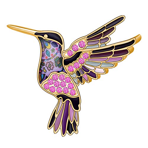 Image of DUOWEI Cute Enamel Hummingbird Bird Brooch Pins for Women Fashion