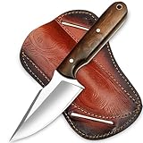 Handmade Edc Skinning Knife 7 Inch Fixed Blade Hunting Knife - Hand Forged Full Tang Knives for Hunting, Outdoor Camping, Hiking, Fishing, Bushcraft Knives with Leather Sheath