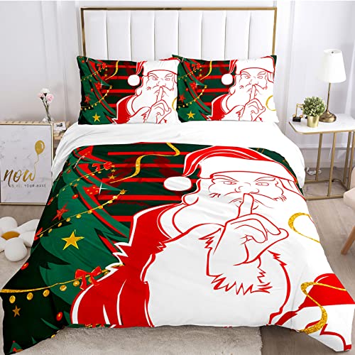 Hoimlm Parure da letto con motivo Babbo Natale, in...