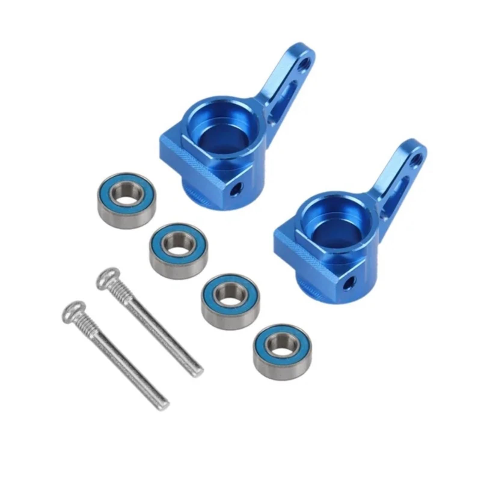 Genérico Piezas Coche RC para Traxxas para Slash para Stampede para Rustler 1/10 Bloque Dirección Ruedas Delanteras Metal Kit Soportes Ejes Traseros Piezas Tracción Dos Ruedas(Blue)