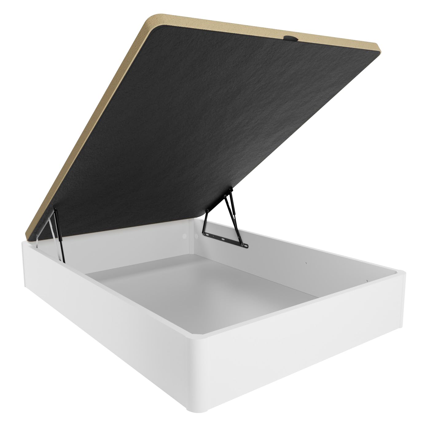 mattfy - Canapé Abatible de Madera Súper Reforzado con Gran Capacidad, Esquinas Redondeadas, 135 x 190, Blanco
