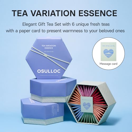 Image of OSULLOC TEA VARIATION ESSENCE (42 Count, 6 Types x 7 ea), Mothers Day Gifts, Special Thank You Card attached