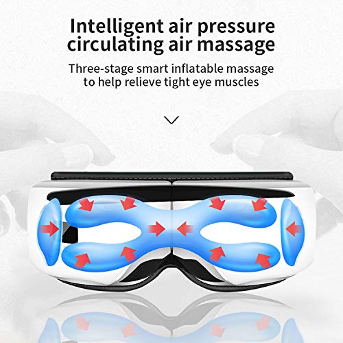 Oogmassageapparaat met warmteluchtdruk, Bluetooth visagetherapiemassageapparaat met muziekstress, trillingen, elektrisch… - Image 5