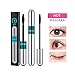 Waterproof Double-end 4D Curling Mascara - 2-in-1 Volumizing & Lengthening, No Clumping, Long-Lasting Smudge Proof Black Makeup with Liquid Lash Extensions