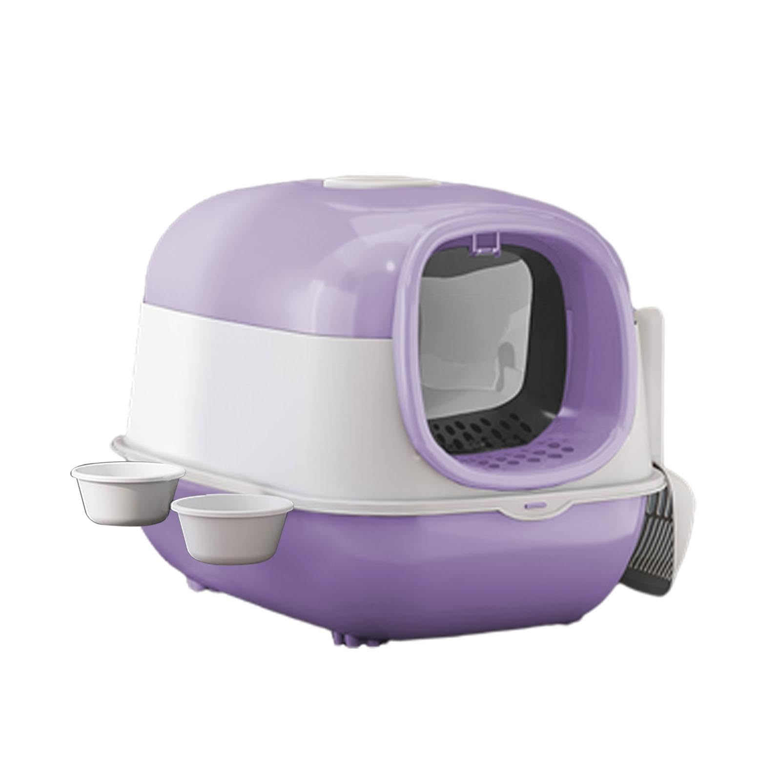 Arenero Grande para Gatos con Tapa, Inodoro para Gatos con, Bandeja de Arena para Gatos Resistente, Reutilizable Y Extraíble, Arenero para Mas
