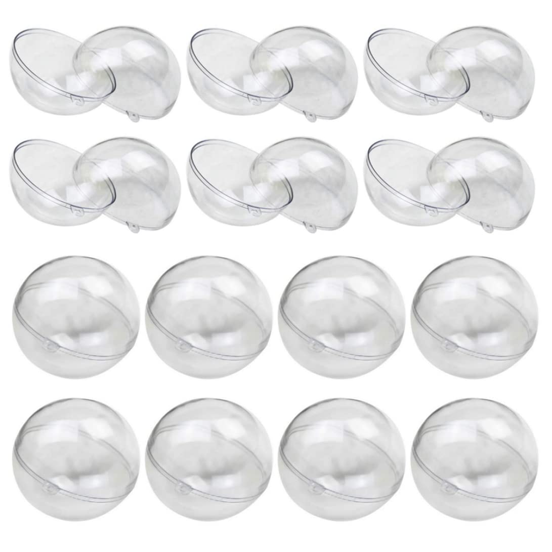 Tsawntd Clear Ornament Balls DIY Fillable Baubles Plastic Spheres Decoration for Christmas Party Wedding 25PCS 7cm Christmas DIY Baubles Plastic Fillable Balls Transparent Spheres for Decoration