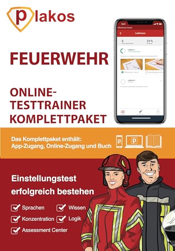 Einstellungstest Feuerwehr: Über 1.200 Aufgaben mit Lösungen | Berufsfeuerwehr und Werksfeuerwehr | Eignungstest bestehen: Sporttest, Vorbereitung ... Allgemeinwissen, Konzentration