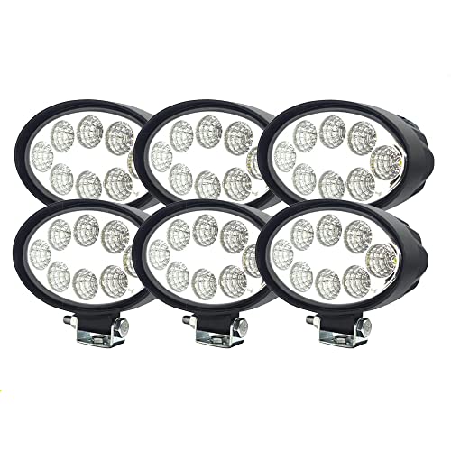 Boncak 6x24W Led Arbeitsscheinwerfer Motorrad 12volt led Weiß Oval Zusatzscheinwerfer Scheinwerfer Flutlicht für Offroad Fahrrad Bagger