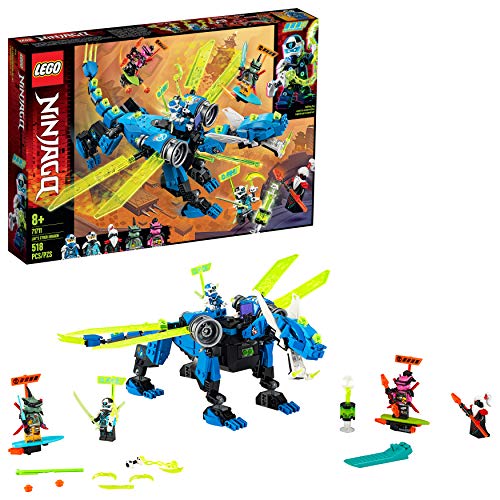 Lego 71711 NINJAGO Jays Cyber-Drache Mech, Bauset mit den Minifiguren Jay, NYA und Unagami – Ansicht 2