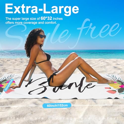 Genovega Microfiber Lightweight Thin Beach Towel Compact Sandproof Clearance Towels Quick Dry Sand Free Swim Pool Camping Blanket Travel Essentials Accessories Vacation Women Men Adults Bride