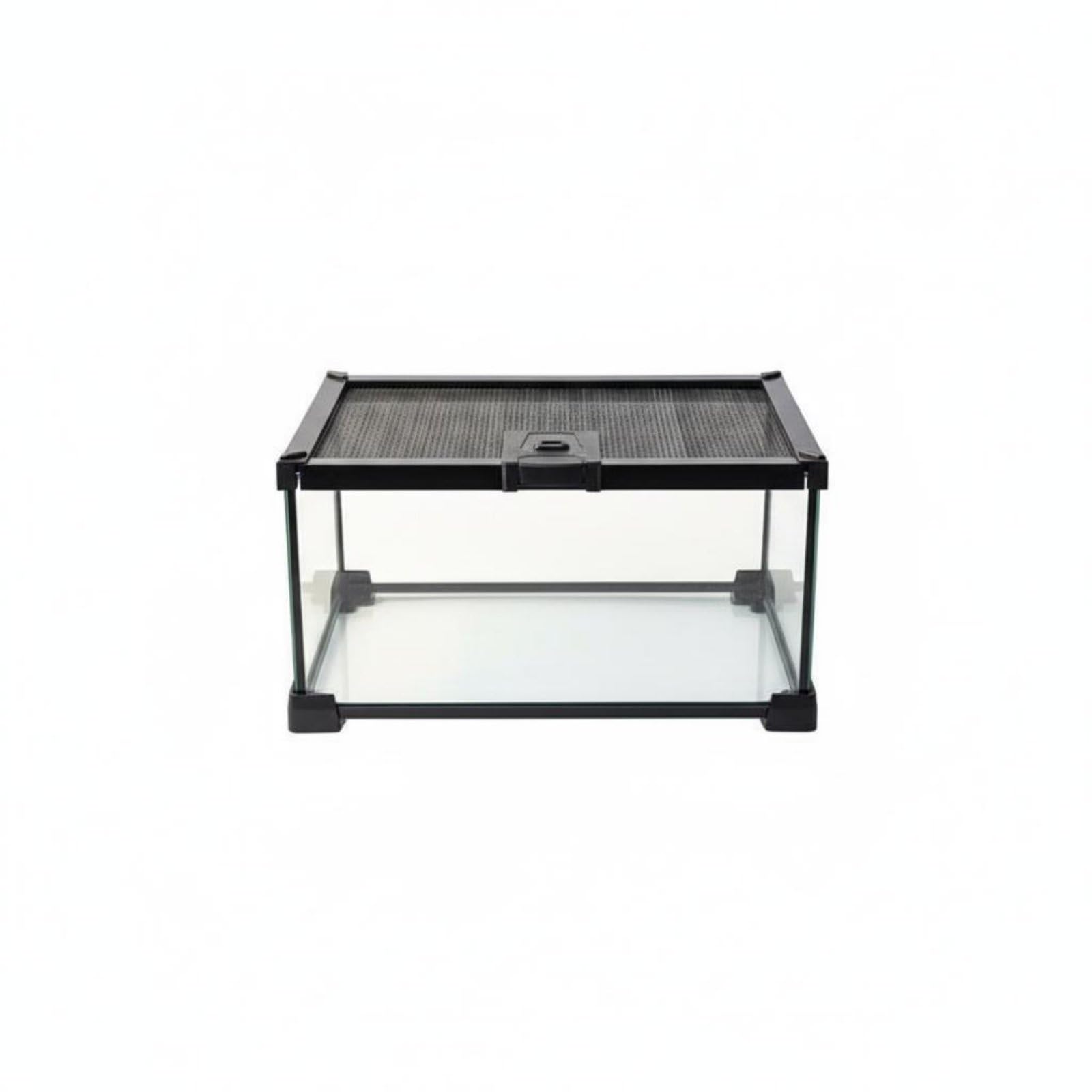 Terrario de Reptiles de Vidrio con Visión Panorámica 360 Grados Ventilación y Estructura Apilable Adecuado para Principiantes Entusiastas Decoración del Hogar, 30x20x16cm