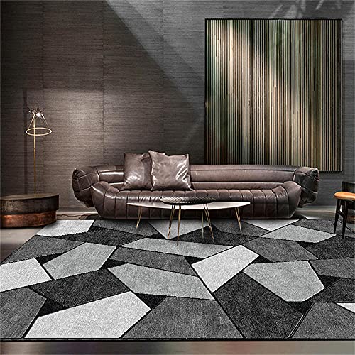 Tapis diamant irrégulier gris au style moderne pour chambre ado