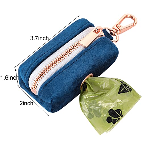 Image of ARING PET Dog Waste Bag Dispenser, Velvet Doggy Poop Bags Holders Attach to Any Leashes, Cute Portable Washable Pet Waste Pouch Dispenser with Metal Zipper