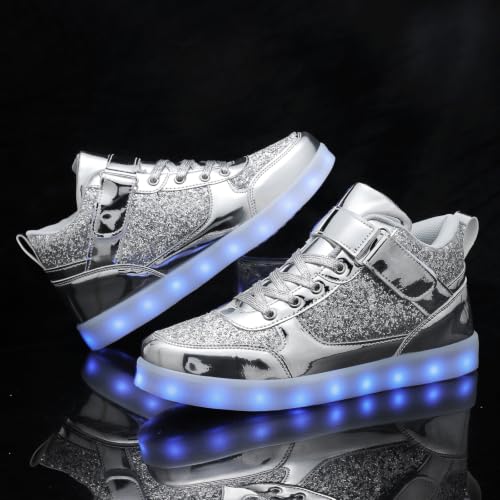 Image of SANYES LED Light Up Shoes for Men Women, USB Rechargeable High Top Glowing Sneakers, Luminous Dancing Shoes