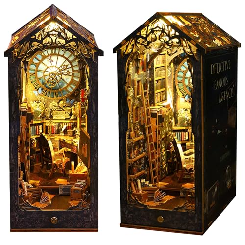 Flever Dollhouse DIY Book Nook Miniature Kit, Bookshelf Insert Decor, 3D Wooden Puzzle Booknook...