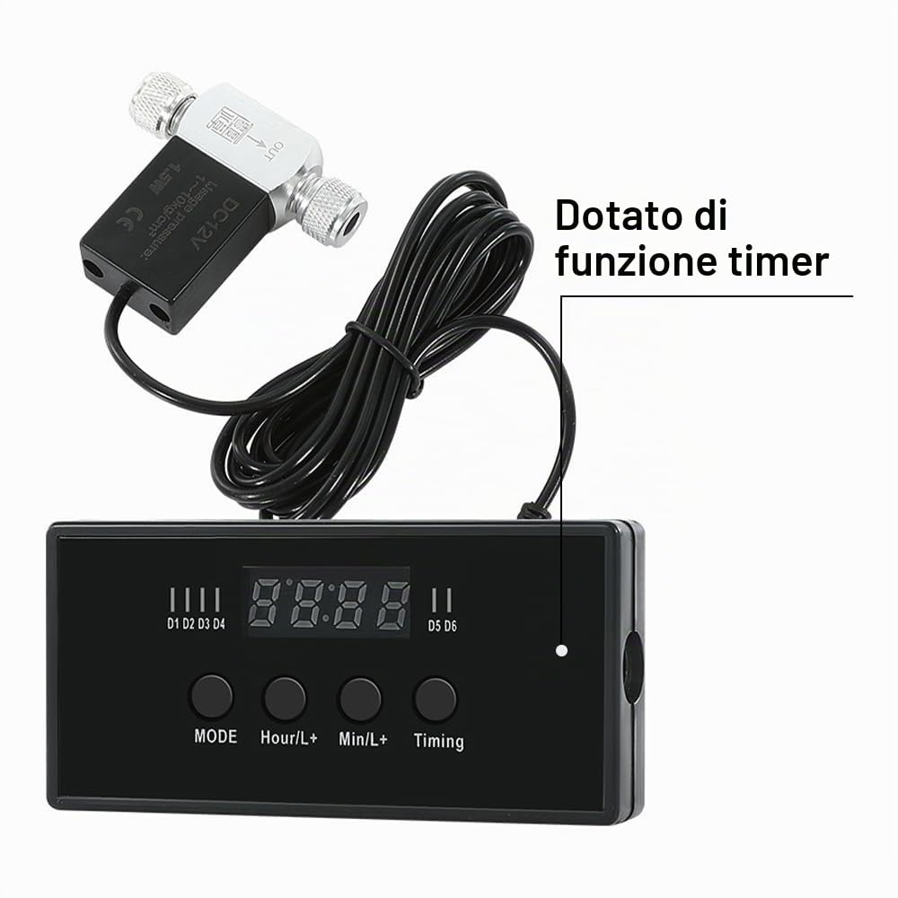 DONGKER Valvola solenoide di CO2 con controller temporizzazione, DC 12 V, testa singola/doppia acquario, regolatore di CO2, valvola temporizzata, per la crescita di piante acquatiche ed erba