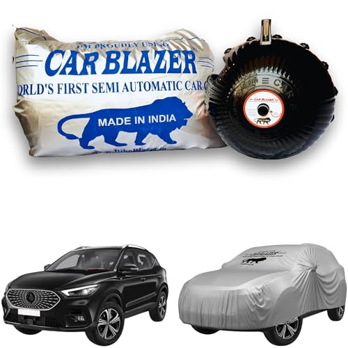 Image of CARBLAZER Portable & Semi-Automatic Full Body Car Covers: Heavy Duty Device| Anti-Theft| Dust & Scratch Proof | Water & Wind Resistant|Custom Fit| Dual-Side Cover, Compatible for MG Astor