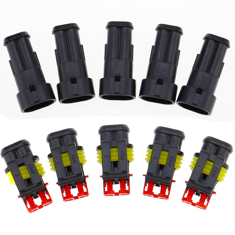 KJEBVHIRS 5 Sets Kit 2 Pin Way Waterproof Electrical Wire Connector car Part 1.5mm Connectors,DJ7021-1.5 Waterproof Electrical Wire