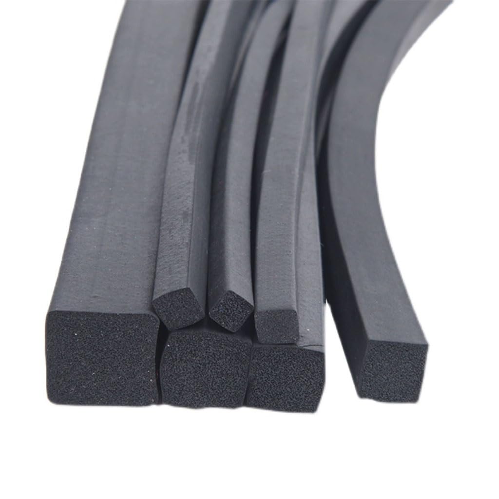 Zxffhdhjh One Color Silicone Rubber Sponge Strip， 1M Square Rubber Strip, Epdm Foam Sponge, 5×5Mm- 15×15Mm Solid Rectangular Sealing(10X10mm)