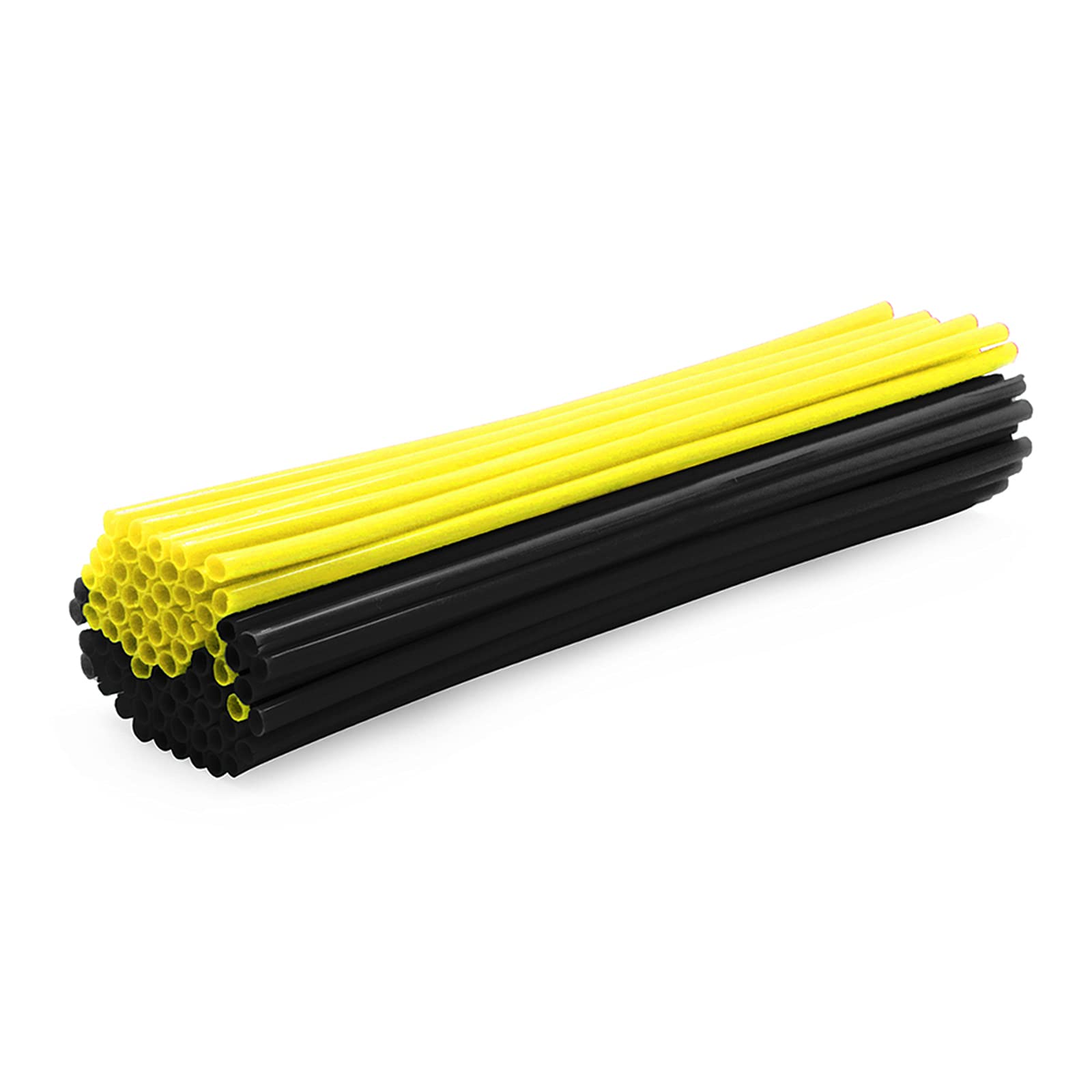 Worldmotop Mixed 72Pcs Dirt Bike Spoke Covers Wheel Spoke Wraps Wheel Rim Spoke Skins Universal Replacement for Yamaha Honda BMW Suzuki Kawasaki Wheelchair -Spoke Sleeves for Dirtbike (yellow+black)