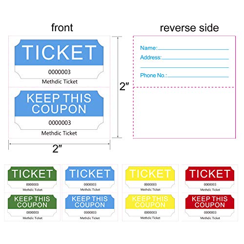 Methdic 50/50 Raffle Tickets Double Roll 1000 Thick Tickets Offset Paper (Green) #TOP2