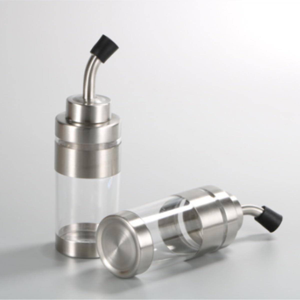 Set di 4 contenitori da cucina in acciaio inox per olio e aceto, ideali per cucinare e mangiare