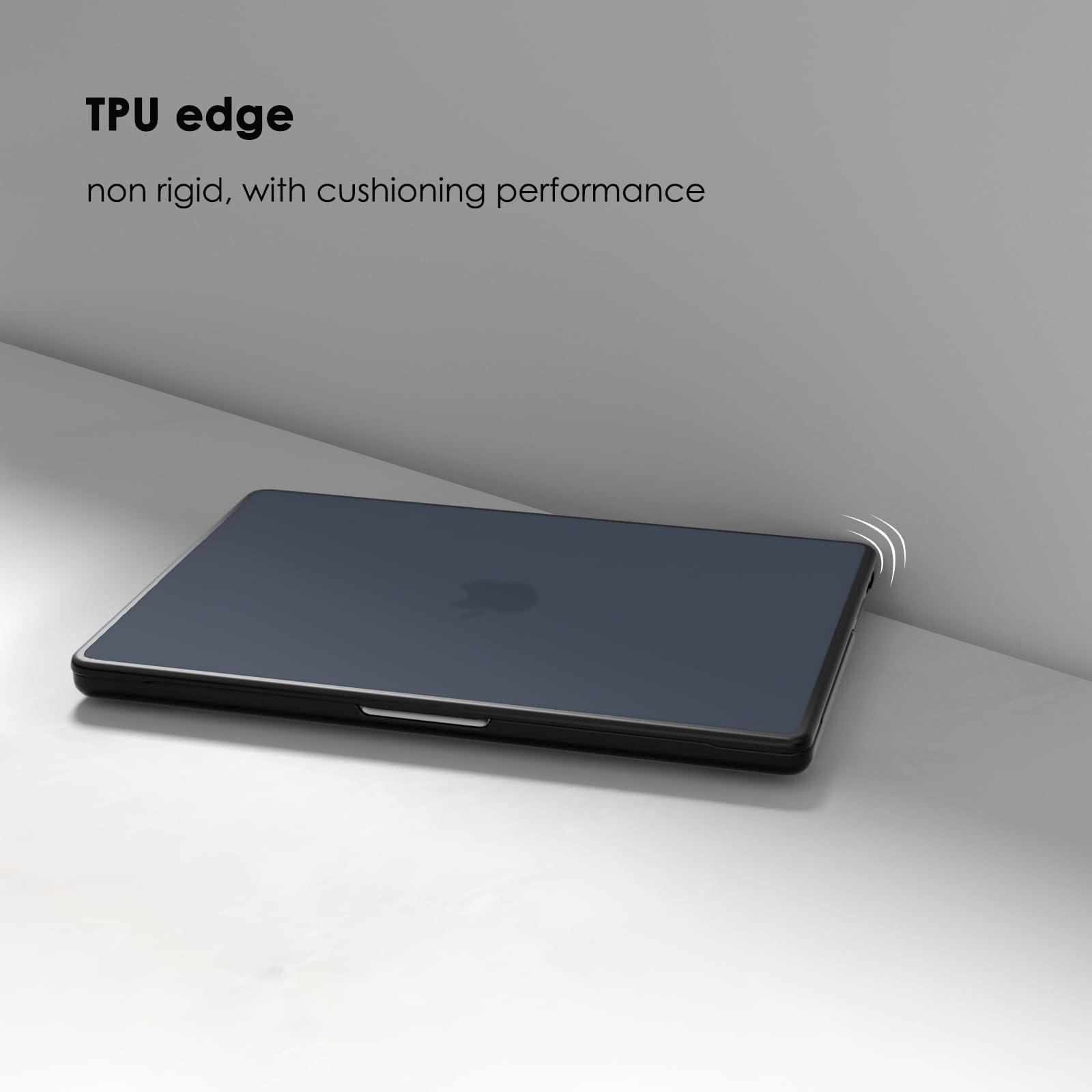 Cover anti-cracking compatibile con MacBook Pro 13 pollici M2/M1 A2338 A2251 A2289 A2159 A1989 A1708 A1706, versione 2022-2016, bordo in TPU nero e Custodia rigido in PC, Nero opaco