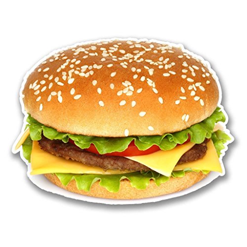 2 x 15cm/150mm Cheeseburger Burger Window Cling Sticker Car Van Campervan Glass #6290