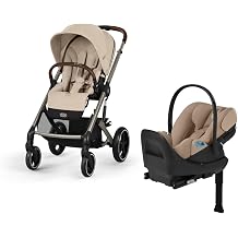 Bundle of CYBEX Balios S Lux Stroller - Almond Beige + CYBEX Cloud G Pro Comfort Extend Infant Car Seat - Almond Beige
