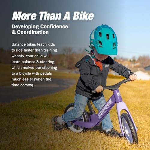 Image of Strider 12 Comp Bike- No Pedal Balance Bicycle for Kids 1 to 3 Years -Easy Assembly, Tool-Free Adjustments