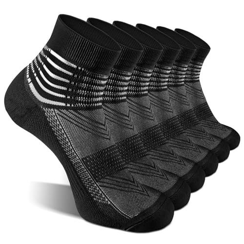 Image of Compression Ankle Support Socks Coolmax Wicking Cushioned Athletic Plantar Fasciitis Relief Men Women 2/3/6 Pairs