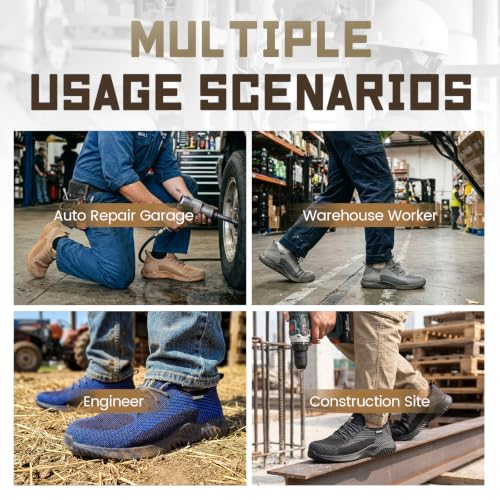 Image of Furuian Steel Toe Work Shoes for Men Women Safety Construction Sneakers