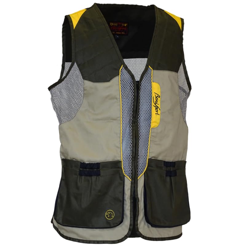 BENISPORT Chaleco de Tiro Nogal para Caza y Tiro Deportivo – Diseño Profesional con Bolsillos Amplios y Refuerzo Acolchado – Unisex