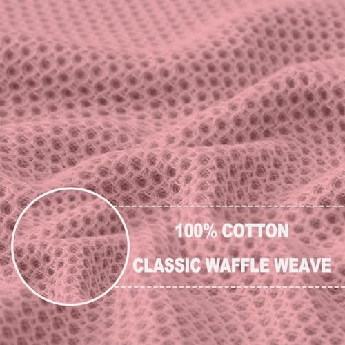 Image of Homaxy 100% Cotton Waffle Weave Kitchen Dish Cloths, Ultra Soft Absorbent Quick Drying Dish Towels, 12 x 12 Inches, 18-Pack, Dried Rose