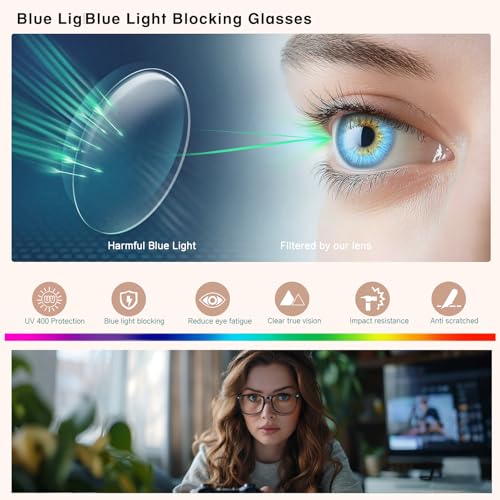 Image of Bio-th Blue Light Blocking Glasses Small Size, Durable Frame Blue Light Glasses for Daily Digital Work, B-EF-R5