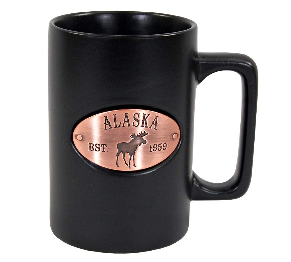 Amazon.com | Americaware 15 oz Black Matte Alaska Copper Medallion Mug: Coffee  Cups & Mugs