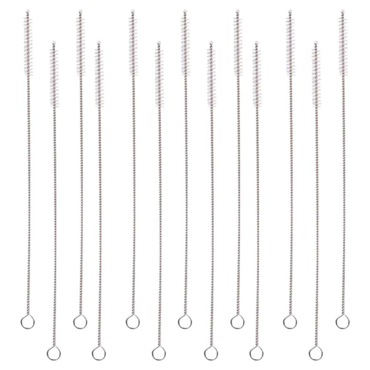 Holibanna 15Pcs Cleaner Brush Stainless Steel Nylon Straws for Tube Cleaning Bottles and Narrow Neck Bottles Dishwasher