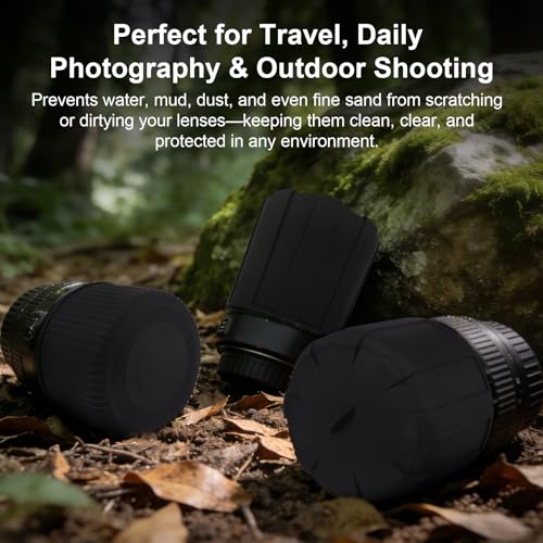 18–55mm Lens Cap, Universal Camera Lens Cover for DSLR & Mirrorless Cameras, Flexible Front Lens Protector, Dustproof Scratch Resistant Lens Cap, Two Styles