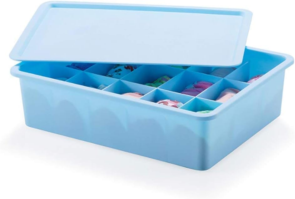 ADTALA 15 Compartment Rectangular Plastic Storage Box Drawer Organizer for Inner wear Clothing Underwear Bra Socks Tie Jewelry Cosmetic Storage Box Organizer, Multicolour, 31 x 24 x 8