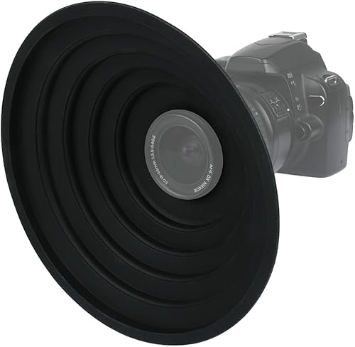 DS. DISTINCTIVE STYLE Parasol de goma antirreflectante, reversible, plegable, compatible con lentes de cámara NikonCanonPentaxSony de 1.969-2.756in