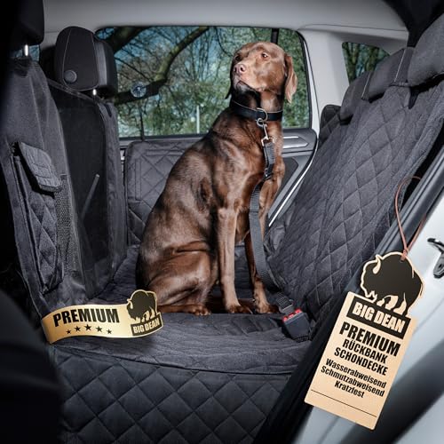 BigDean Robuste universelle Hundedecke Auto Rückbank Autoschondecke Hund Rücksitz schmutz- & wasserabweisend – universelle Passform & teilbar - Schmutzmatte Rückbank Hunde Autodecke
