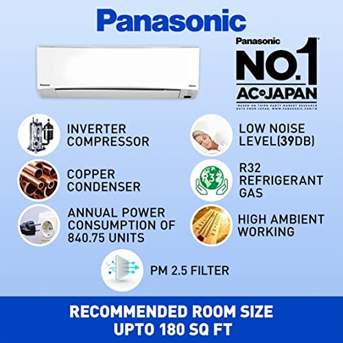 Image of Panasonic 1.5 Ton 5 Star Wi-Fi Twin-Cool Inverter Split Air Conditioner (White)