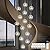 KoKo&Yukina 16-Light Gold Mid Century Modern Chandelier for Living Room Staircase Chandelier for Entryway Clear Globe Glass Chandelier High Ceiling Chandeliers Foyer Entryway (Bulb & Remote Incl.)