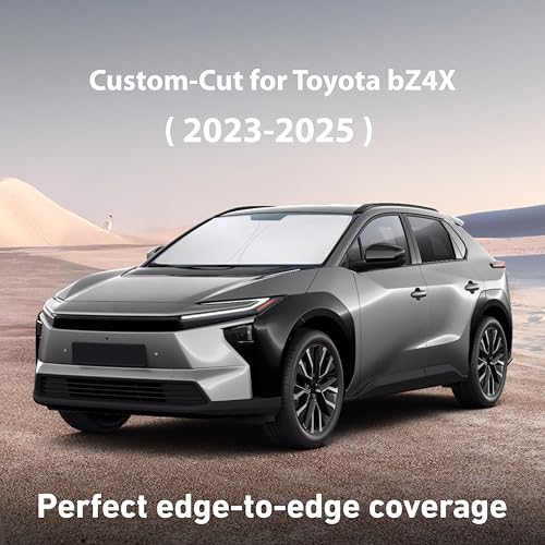 Image of EcoNour Windshield Sunshade Compatible for Toyota bZ4X 2023 2024 2025, Sun Visor for Front Windshield & Window Sun Shade Cover, UV Heat Blocker & Protector, Car Accessories