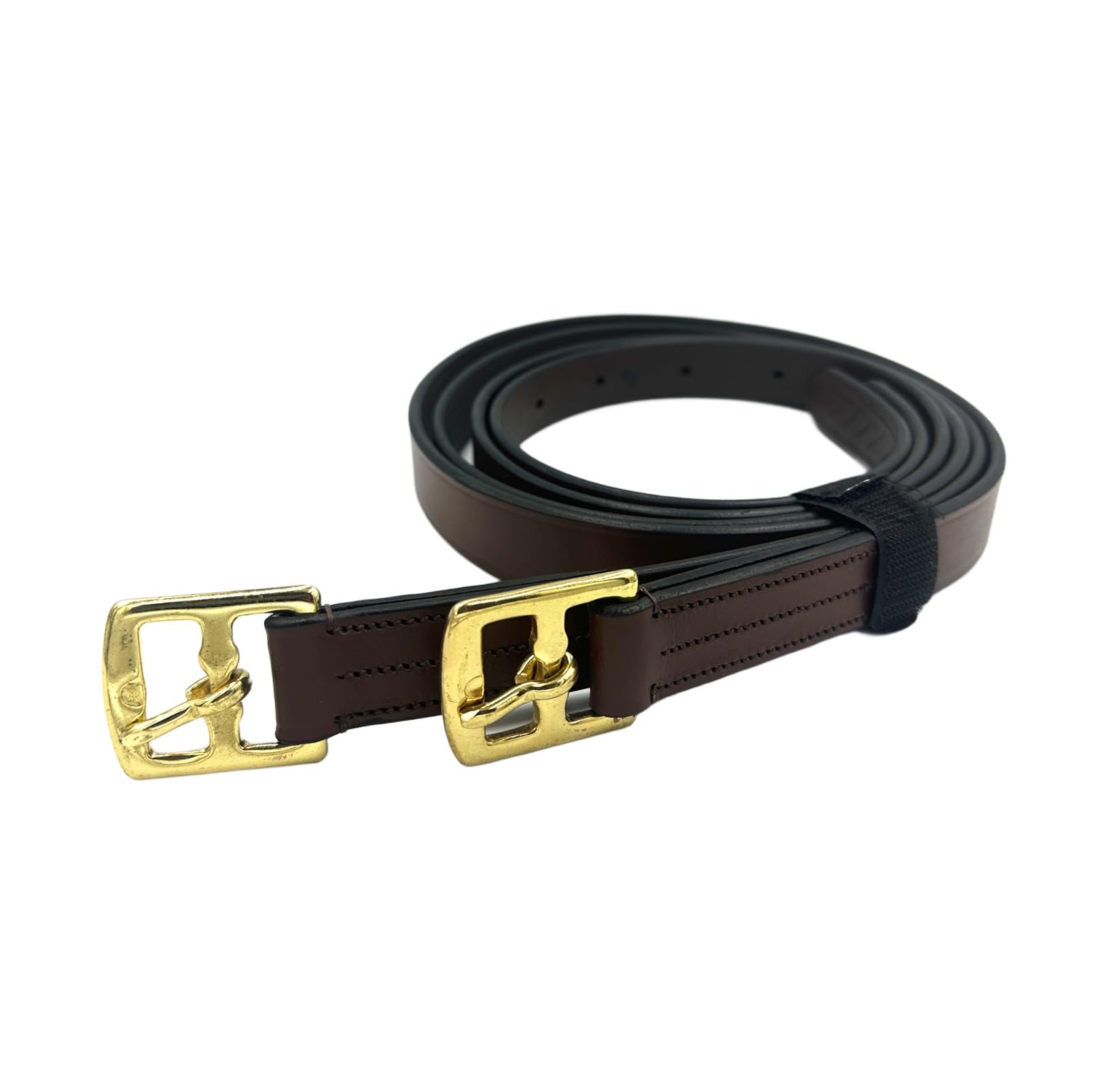 ES5011 Leder Steigbügelriemen Glitzersteinenr, Braun, 150 cm