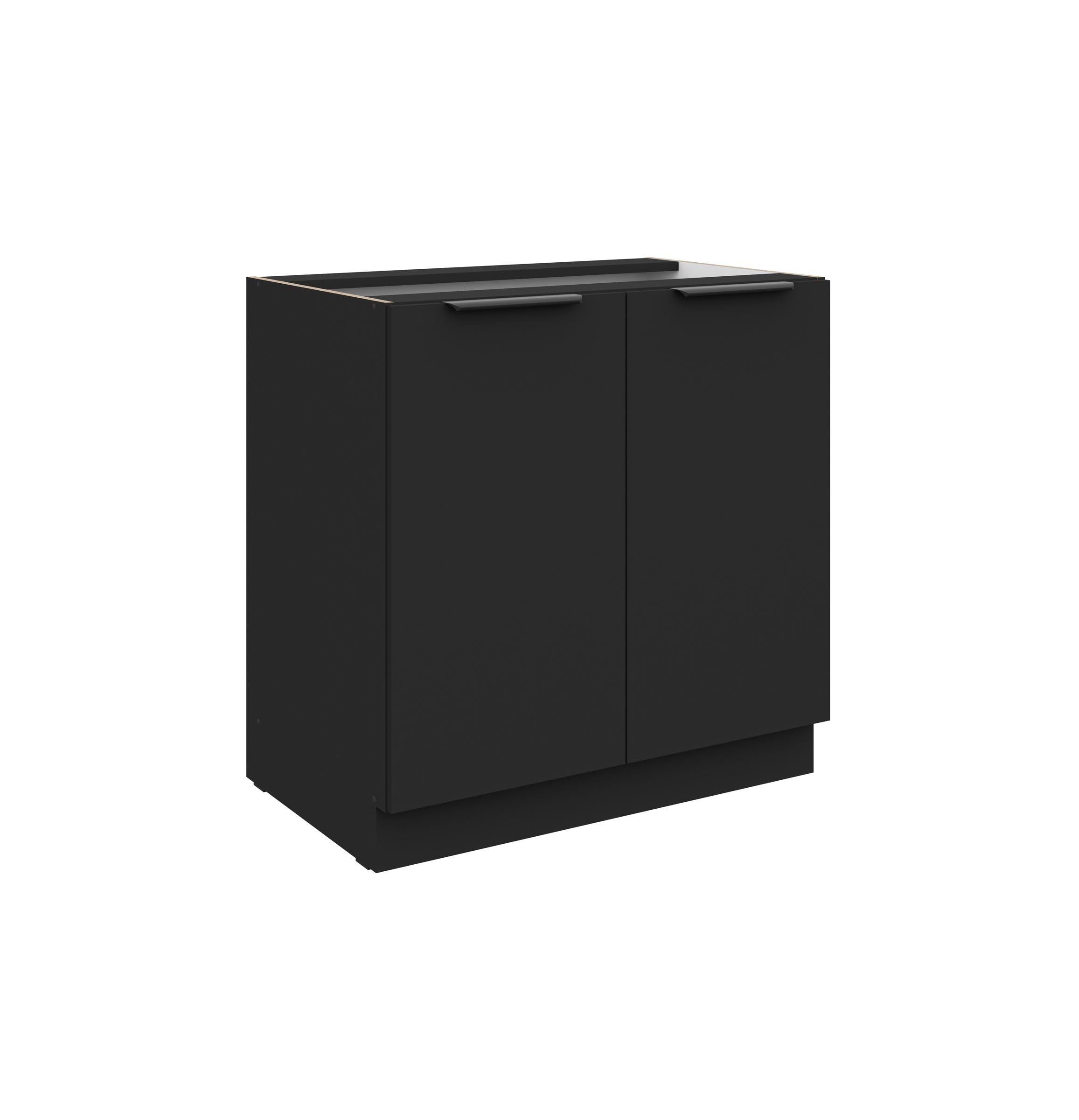 Kuechen-preisbombe Küchen Unterschrank 80 cm Siena Schwarz Küche Küchenzeile Küchenblock