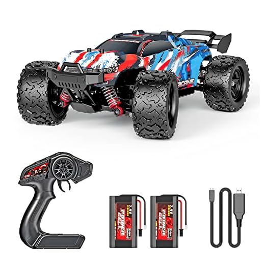 PHOUPHO Remote Control Car 1:18 Scale 45Km/h, 4WD RC Car, Waterproof Drift Off-Road New Upgraded Brush Motor with Two Rechargeable Batteries, Hobbyist Grade for Adults, Toy Gift for Kids and Adults