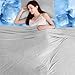 Cooling Weighted Blanket 59 X 79in Queen Sized Blanket, Japanese Q-Max 0.4 Technology Mica Nylon with Cooling Fibers Material Blanket for Adults, Children, Babies. Keep Cooling in Summer Night. (Grey)