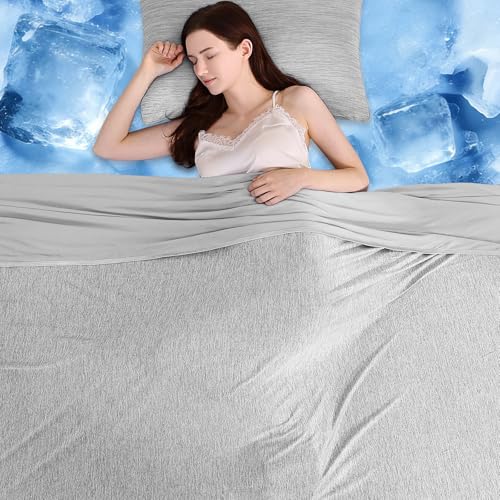 LUXEAR Cooling Blanket Twin, Arc-Chill Q-Max 0.5 for Hot Sleepers, Absorbs Heat to Keep Body Cool for Night Sweats, Lightweight Summer Cool Blankets for Sleeping, Gifts for Women & Men,Grey